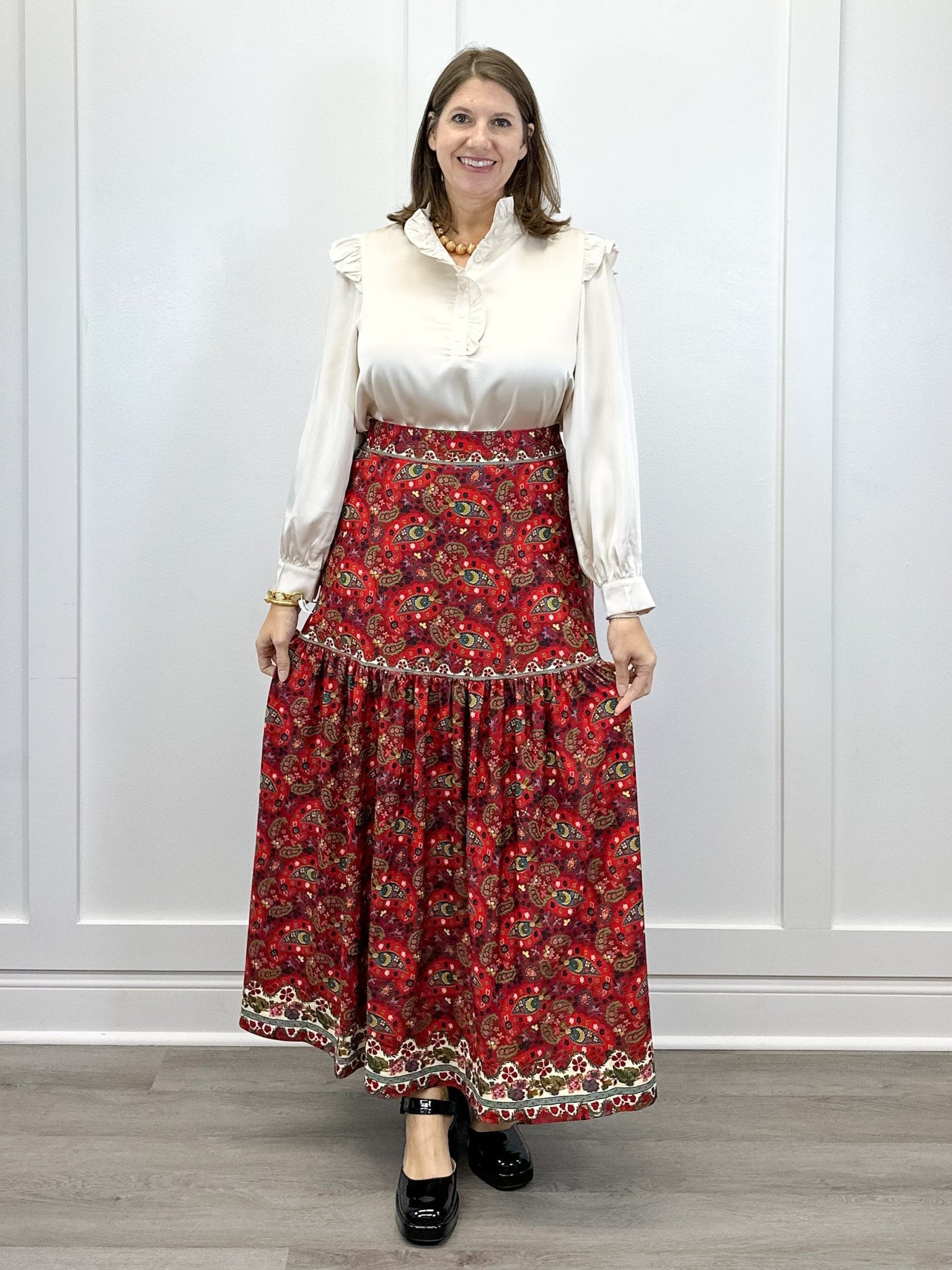 The Faye Skirt - Nordic Paisley Multi Skirts Smith & Quinn