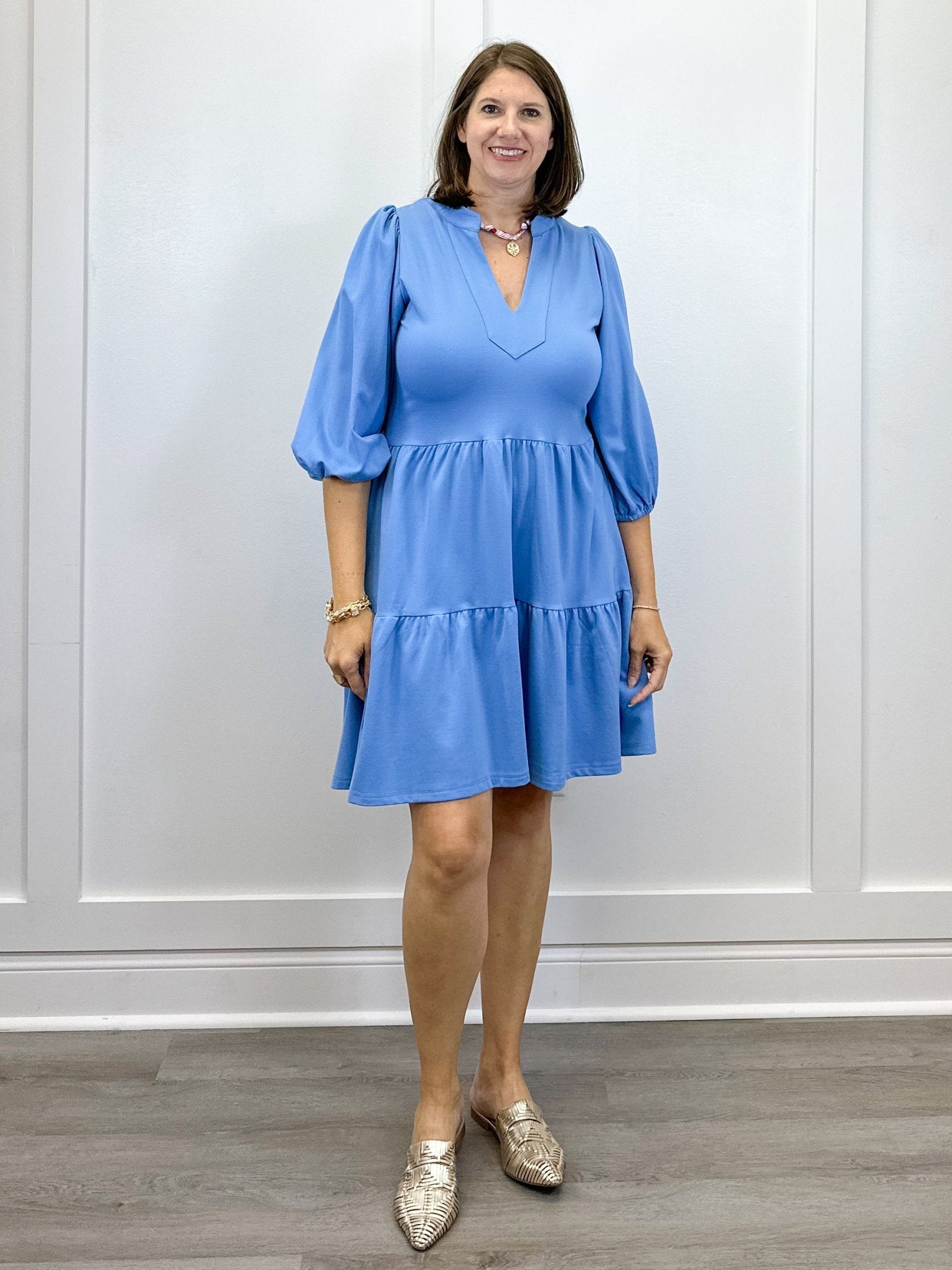 The Tory Ponte Dress - Oxford Short Dresses Smith & Quinn