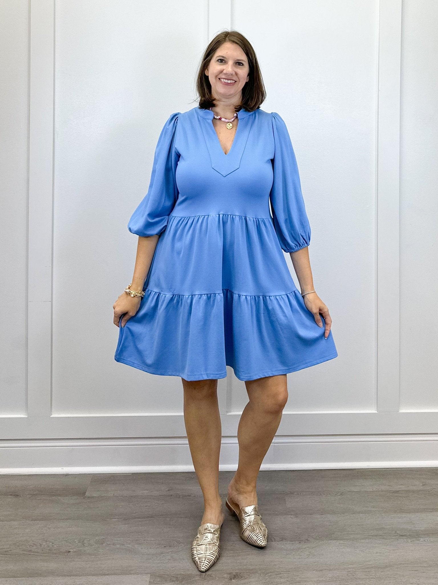 The Tory Ponte Dress - Oxford Short Dresses Smith & Quinn