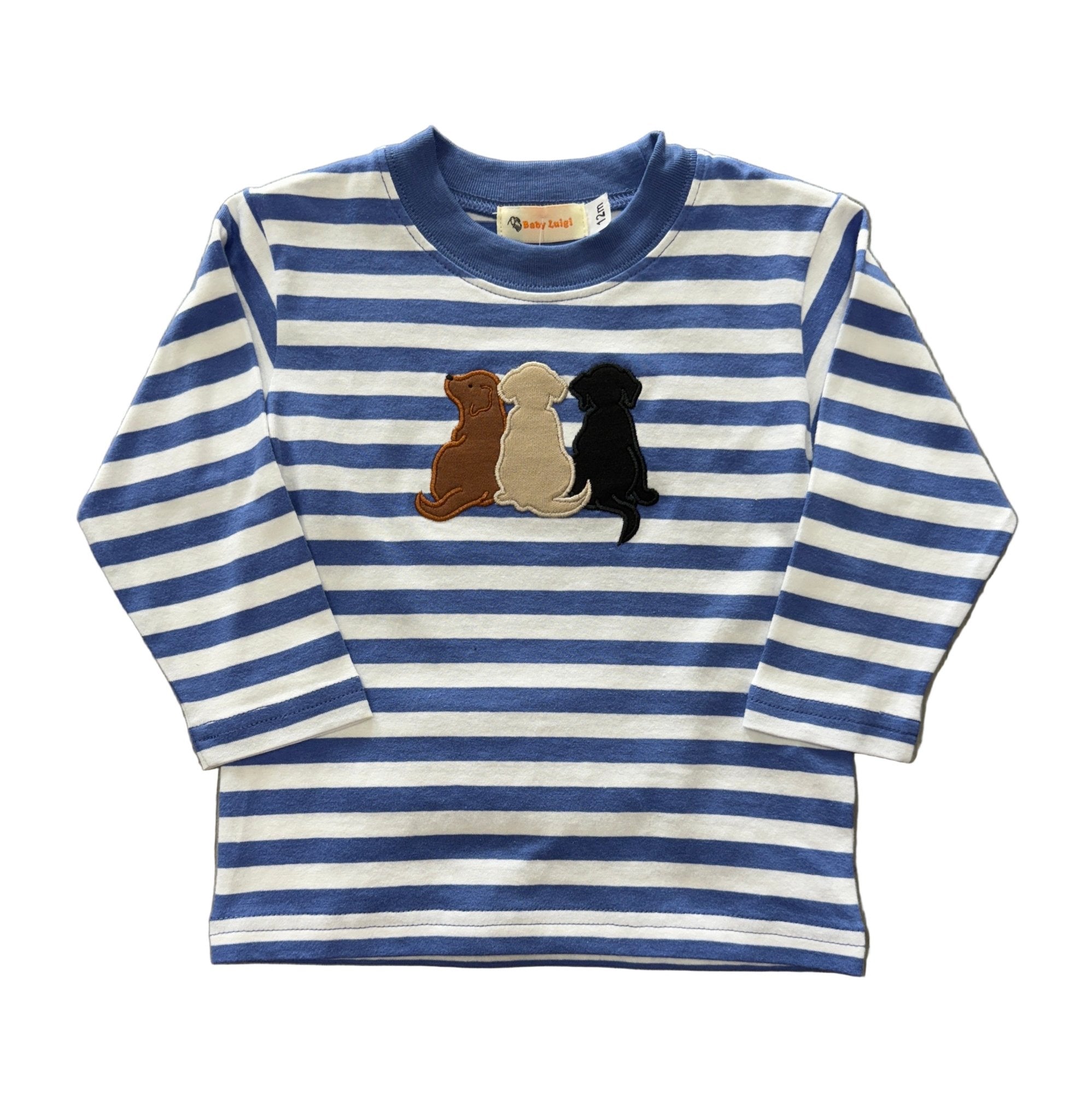 Three Labs Tshirt - Dk. Chambray/White Stripe Boys Tees Luigi