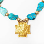 Turquoise Sea Jasper Nuggets with Neal Cross Necklaces Hidden Truth Jewelry