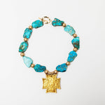 Turquoise Sea Jasper Nuggets with Neal Cross Necklaces Hidden Truth Jewelry