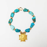 Turquoise Sea Jasper Nuggets with Neal Cross Necklaces Hidden Truth Jewelry