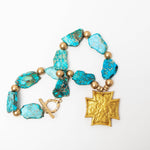 Turquoise Sea Jasper Nuggets with Neal Cross Necklaces Hidden Truth Jewelry