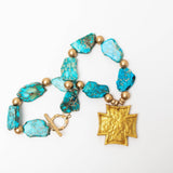 Turquoise Sea Jasper Nuggets with Neal Cross Necklaces Hidden Truth Jewelry