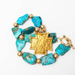 Turquoise Sea Jasper Nuggets with Neal Cross Necklaces Hidden Truth Jewelry