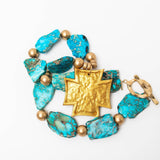 Turquoise Sea Jasper Nuggets with Neal Cross Necklaces Hidden Truth Jewelry