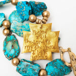 Turquoise Sea Jasper Nuggets with Neal Cross Necklaces Hidden Truth Jewelry