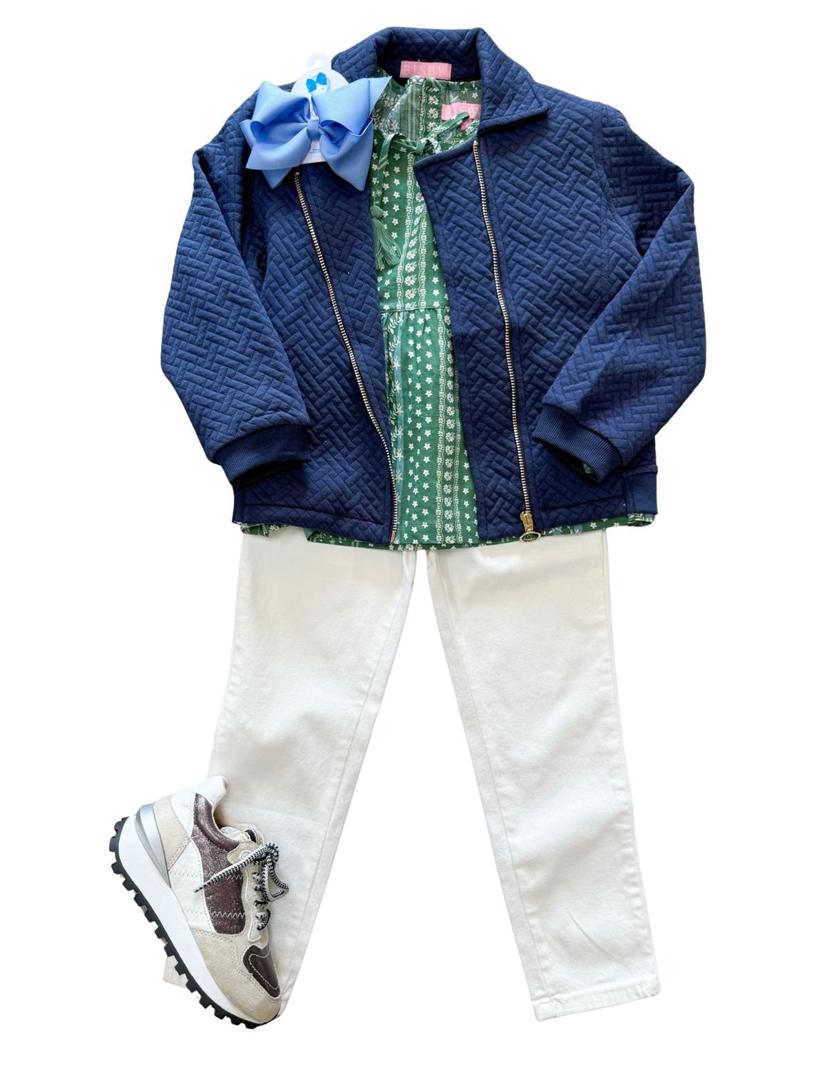 Riviera Top - Fairfield Forest Stripe Girls Tops + Tees Bisby