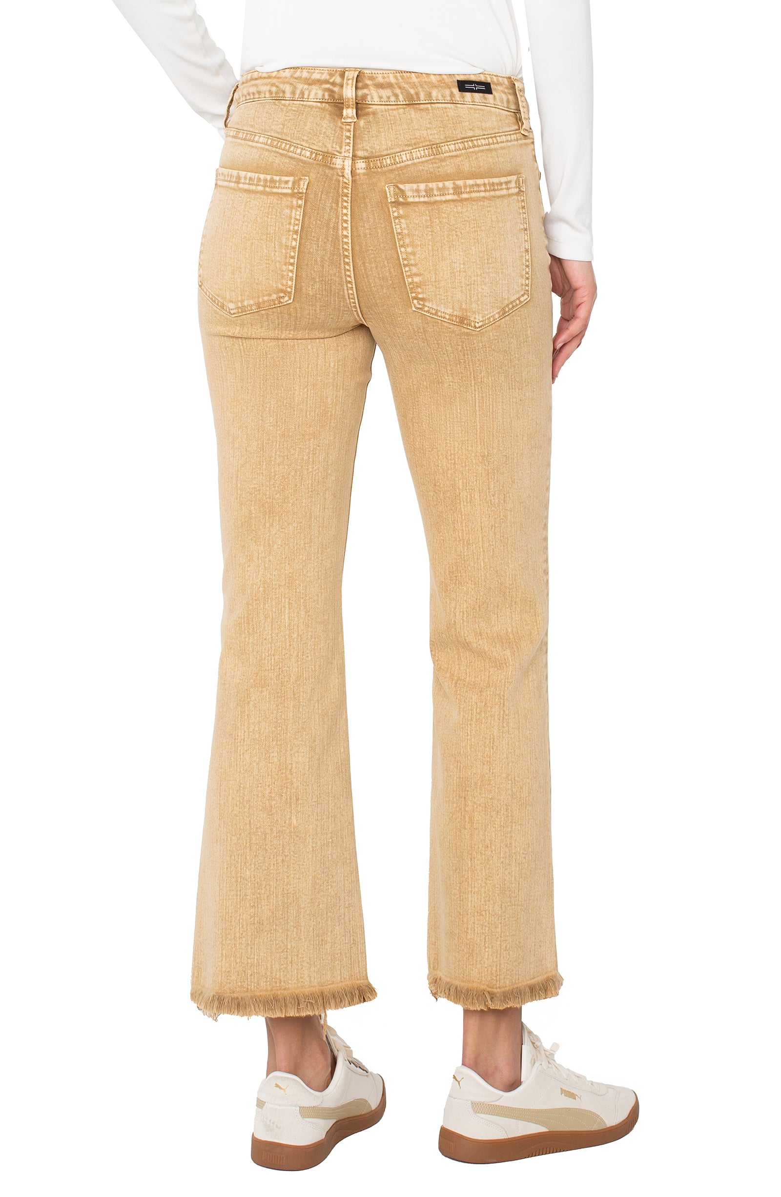 Hannah Crop Flare w/ Fray - Mineral Gold Jeans Liverpool
