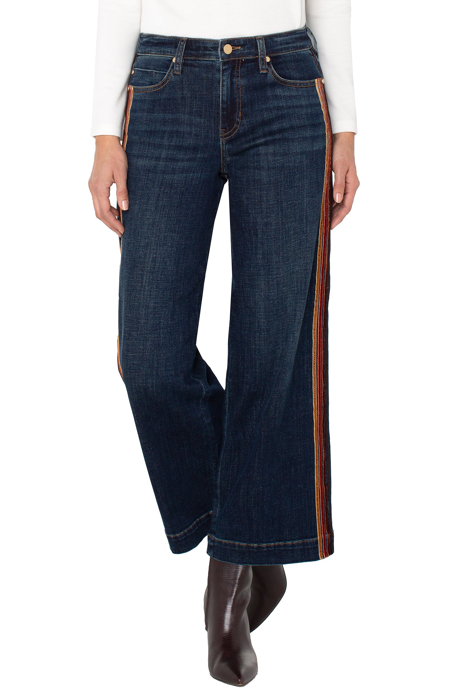 Stride Wide Leg w/ Velvet Trim - Eastmoor Jeans Liverpool