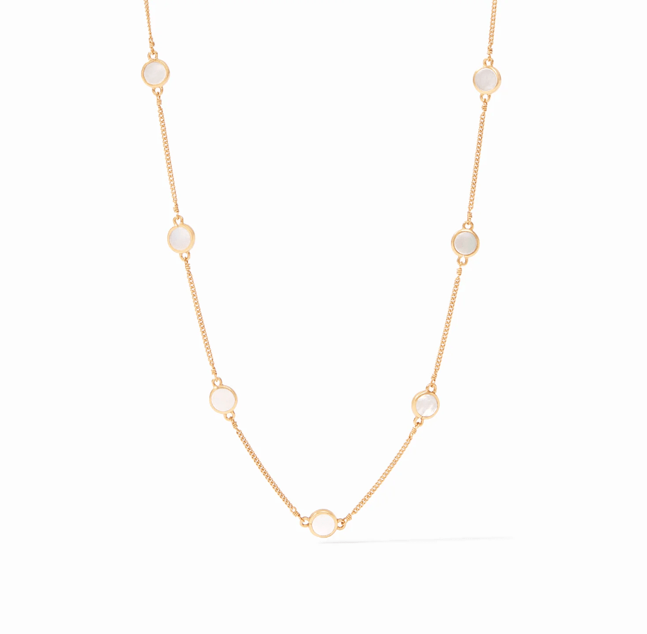 Valencia Delicate Station Necklace - Mother of Pearl Necklaces Julie Vos