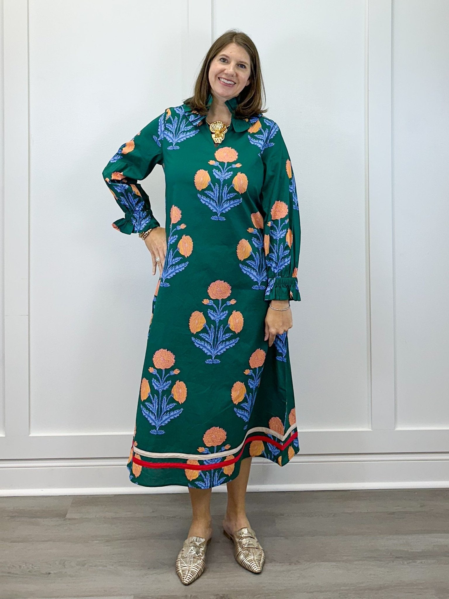 Verdant Garden Dress - Hunter Green Long Dresses Jodifl