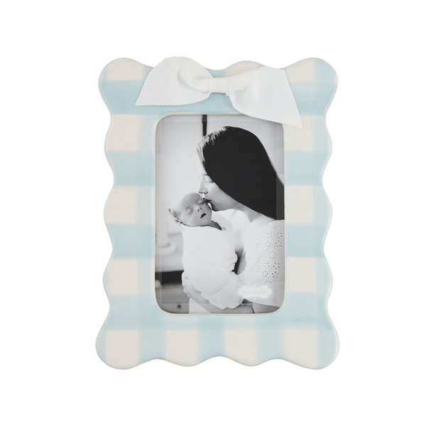Vertical Blue Bow Frame Home Decor Mudpie