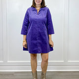 Victoria Cord Dress - Lilac Short Dresses Duffield Lane