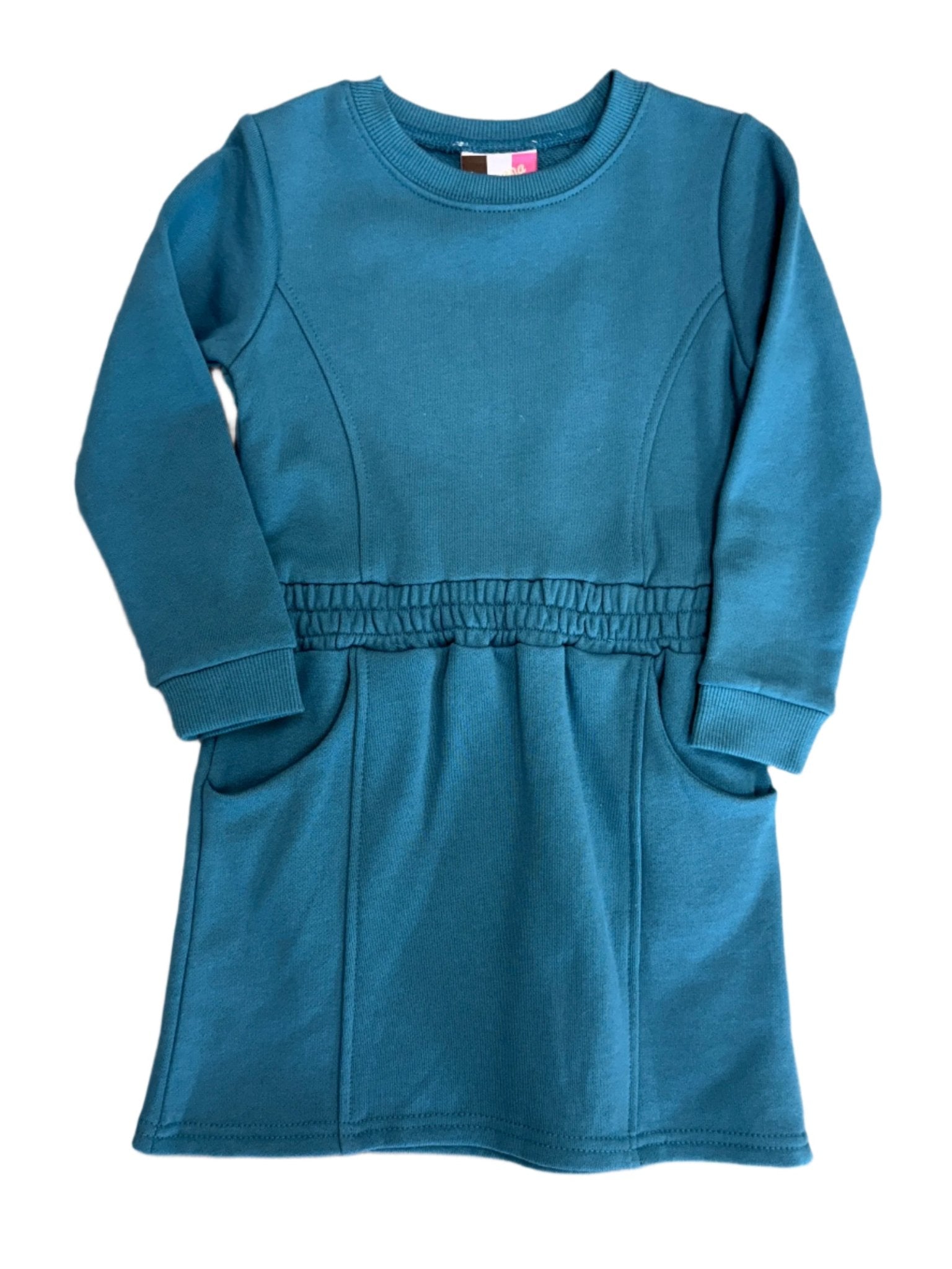 Vivi Sweatshirt Dress - Teal Girls Play Dresses Banana Split