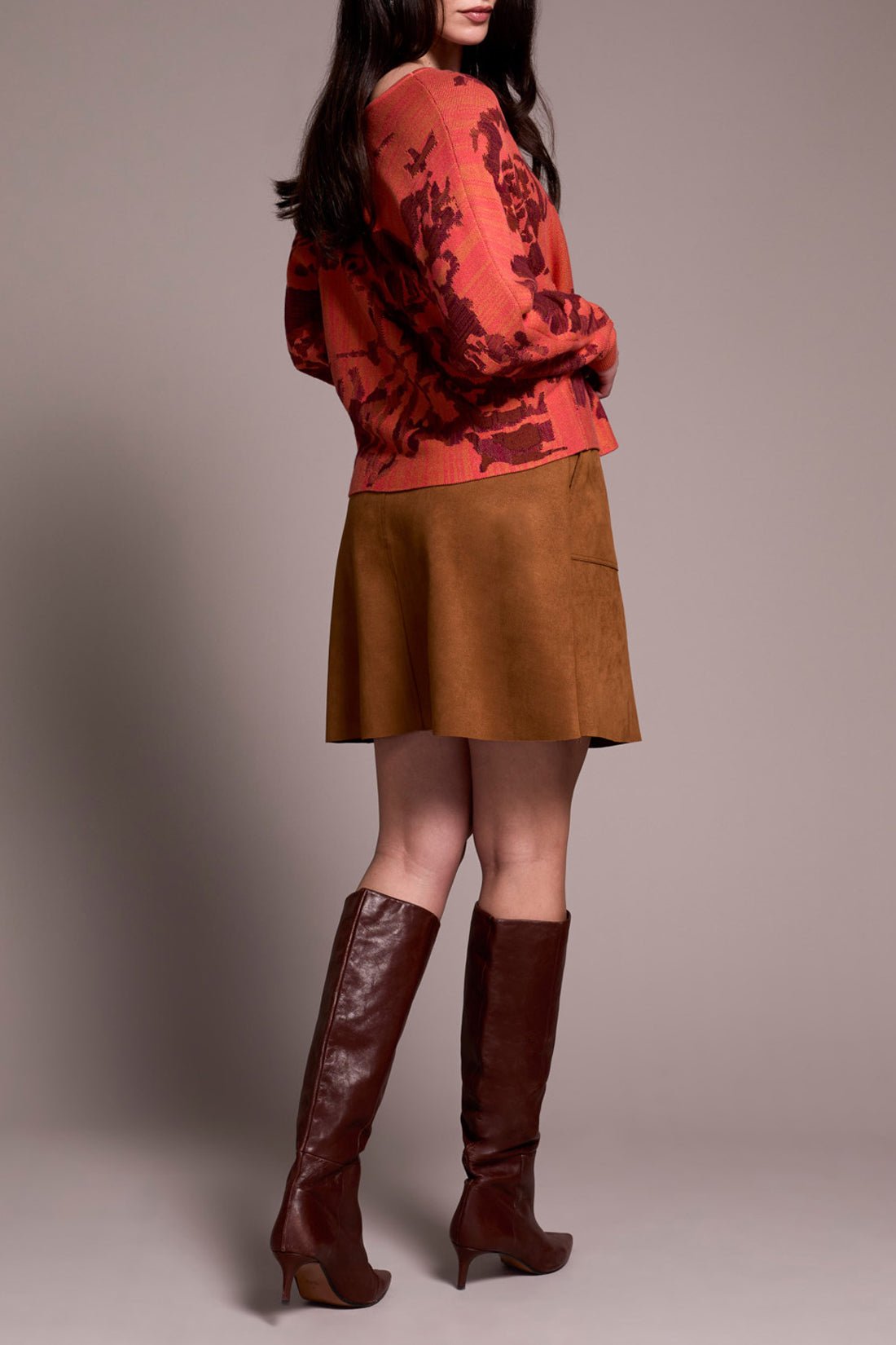 Wear 2 Ways Jacquard Sweater - Coral Blaze Outerwear Tribal