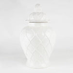White Textured Ginger Jar - XL Home Decor 8 Oak Lane