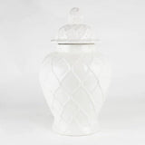 White Textured Ginger Jar - XL Home Decor 8 Oak Lane