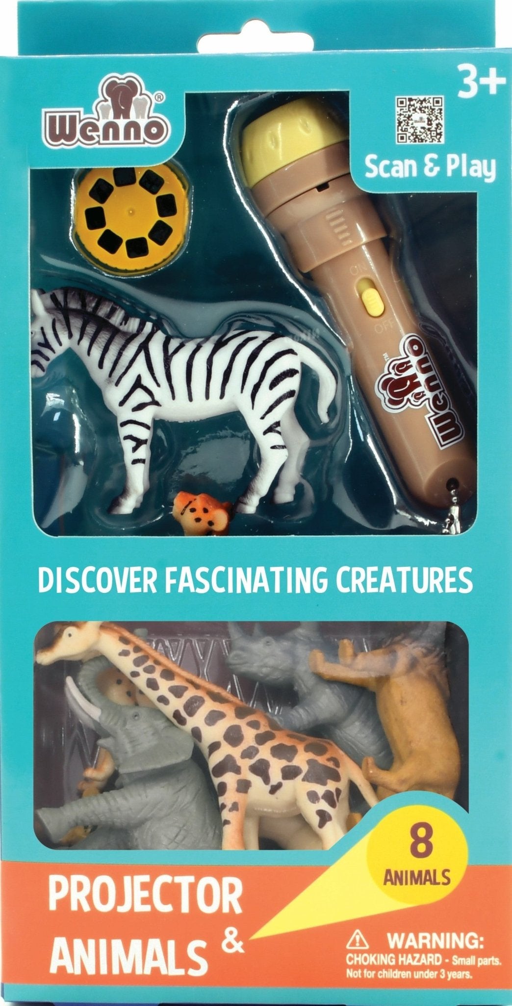 Wild Animals Playset w/ Torch Projector Toys Wenno USA