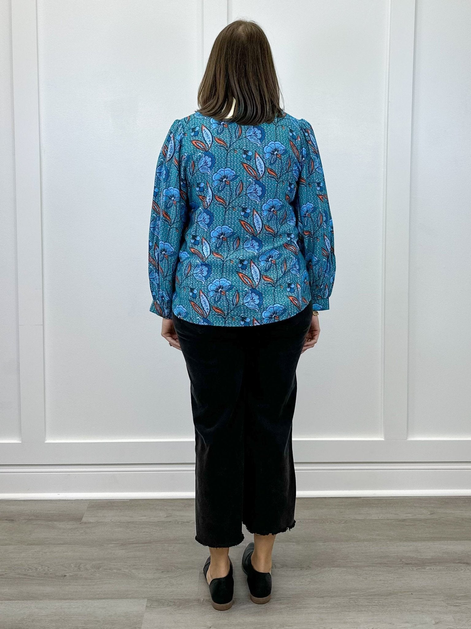 Wildflower Waves Top - Teal Tops Jodifl