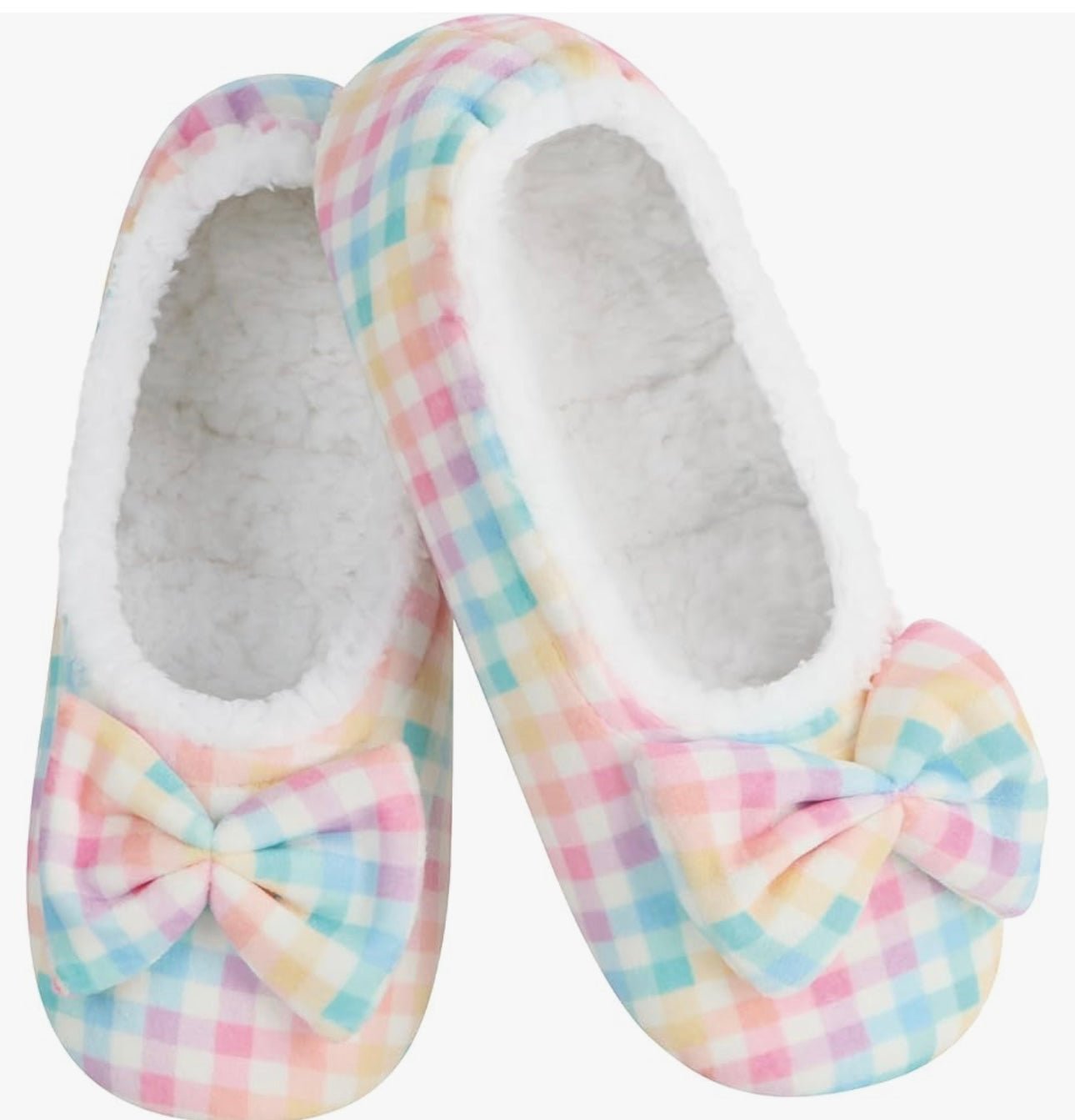 Women's Flat Ballet Snoozies - Gingham Lounge Snoozies