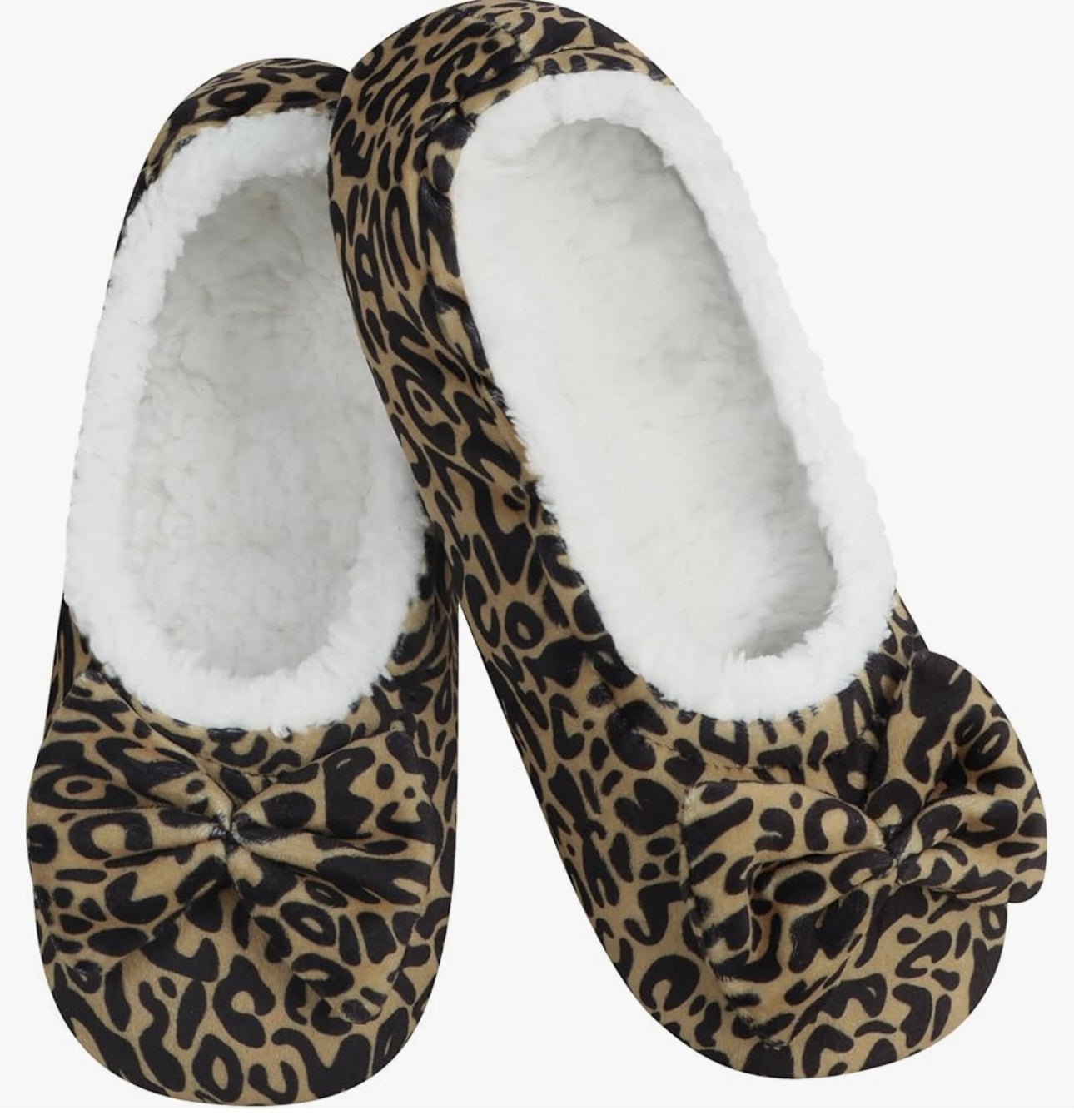 Women's Flat Ballet Snoozies - Leopard Lounge Snoozies