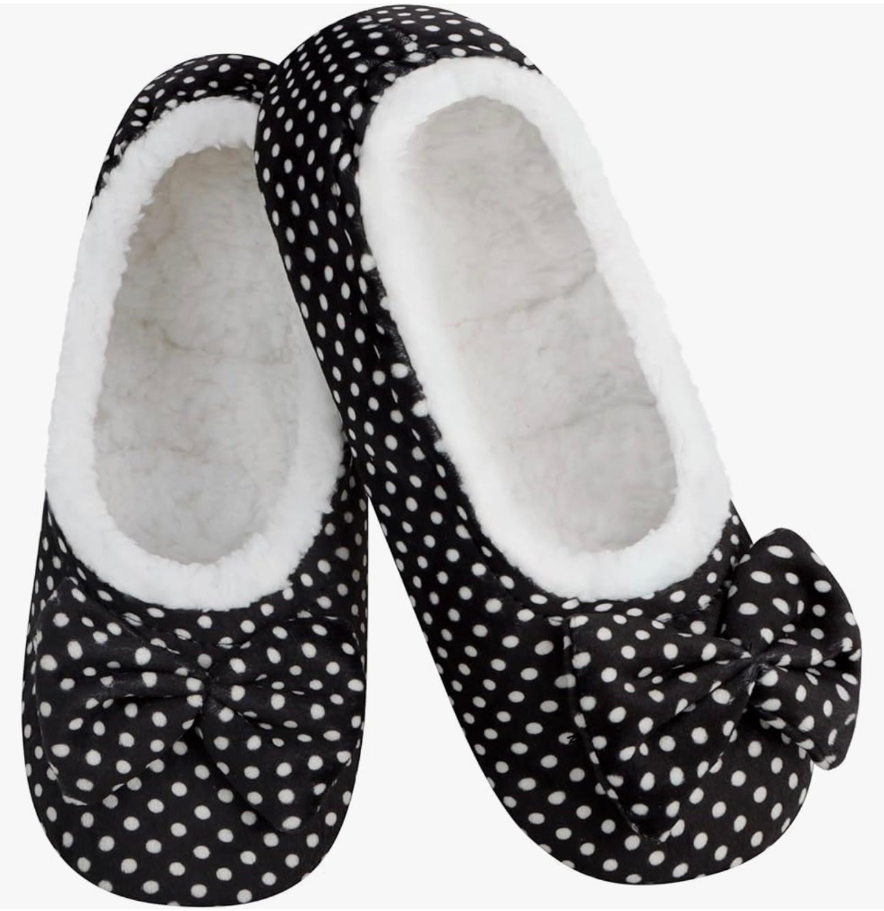 Women's Flat Ballet Snoozies - Polka Dot Lounge Snoozies
