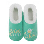 Women's Soft Plush Pairables - Save Water, Drink Wine Lounge Snoozies