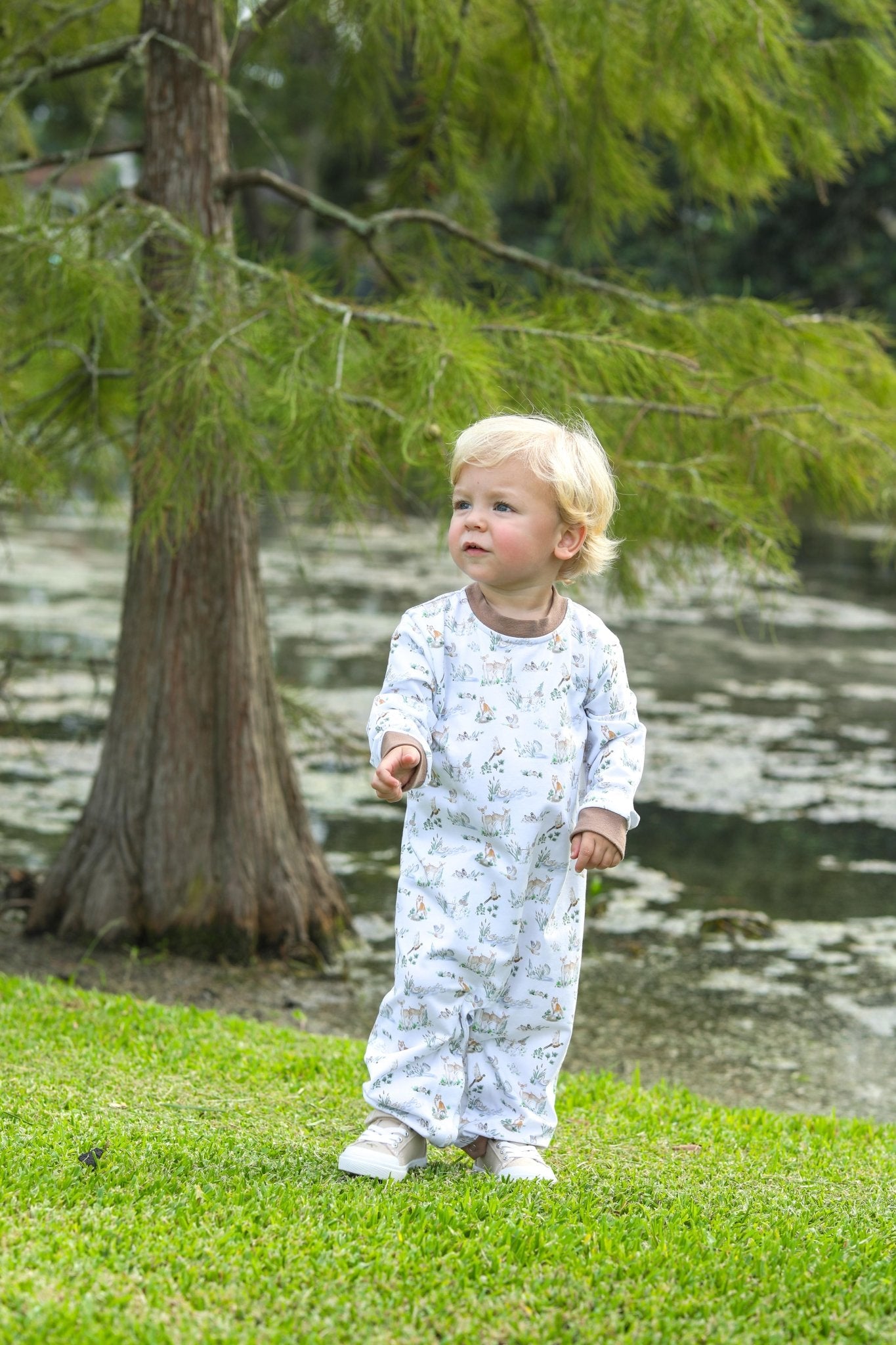 Woodland Friends Romper Boys Bubbles + Rompers Trotter Street Kids