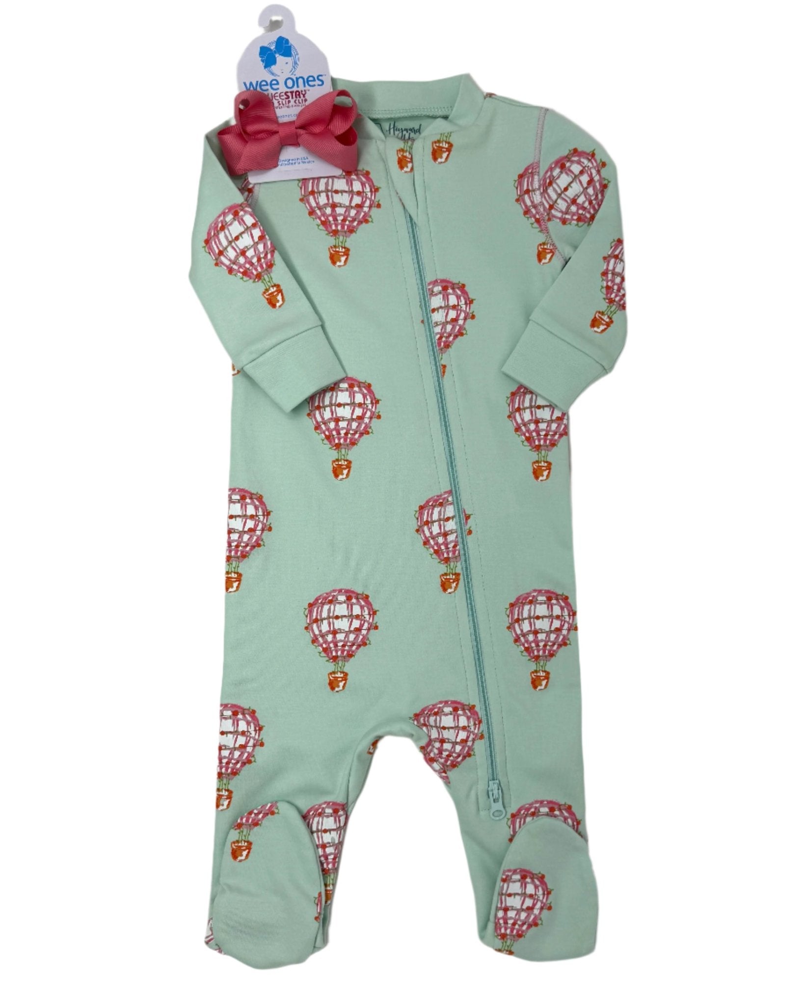 Zipper Footie - Pink Hot Air Balloon Baby Sleepwear Heyward House