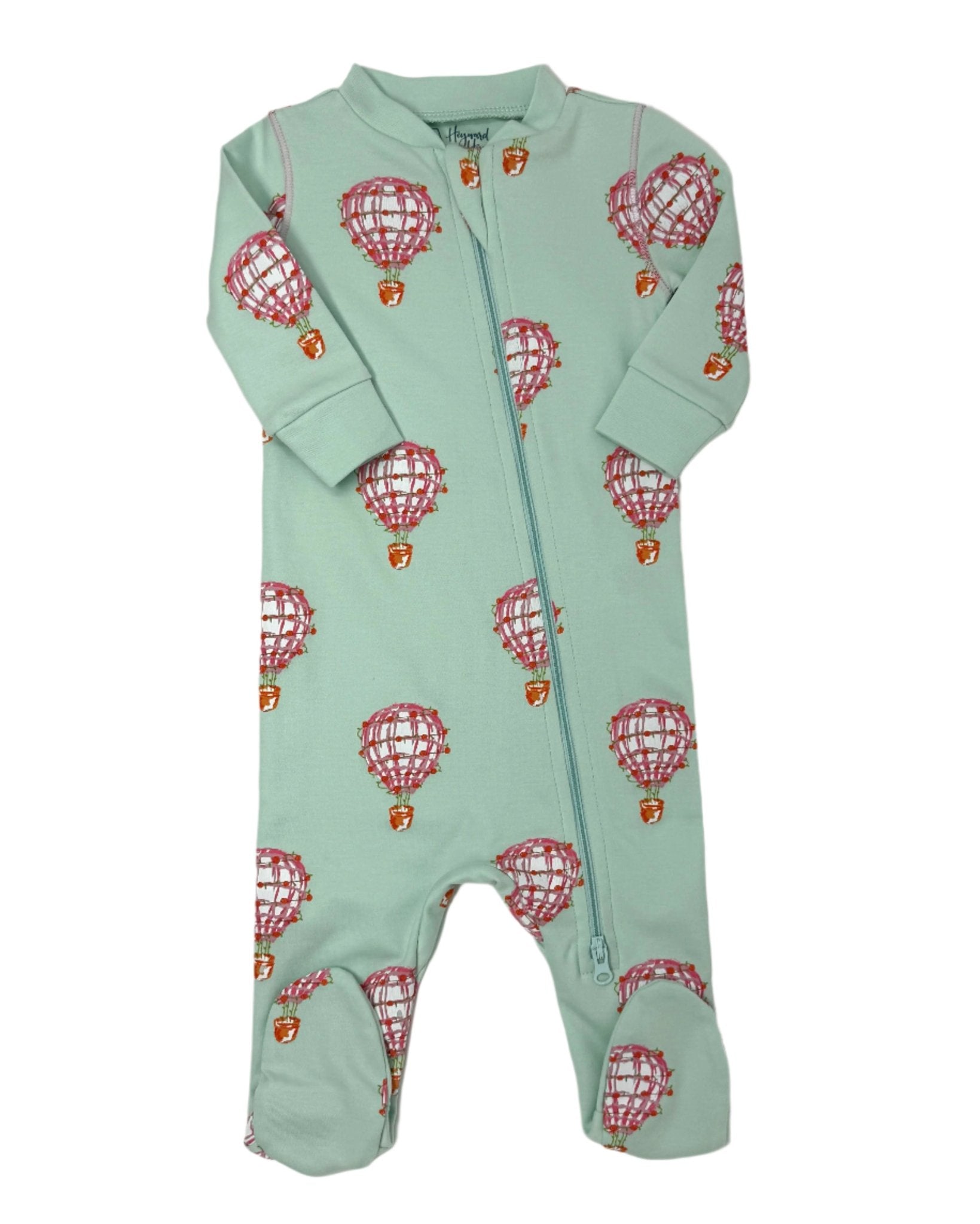 Zipper Footie - Pink Hot Air Balloon Baby Sleepwear Heyward House
