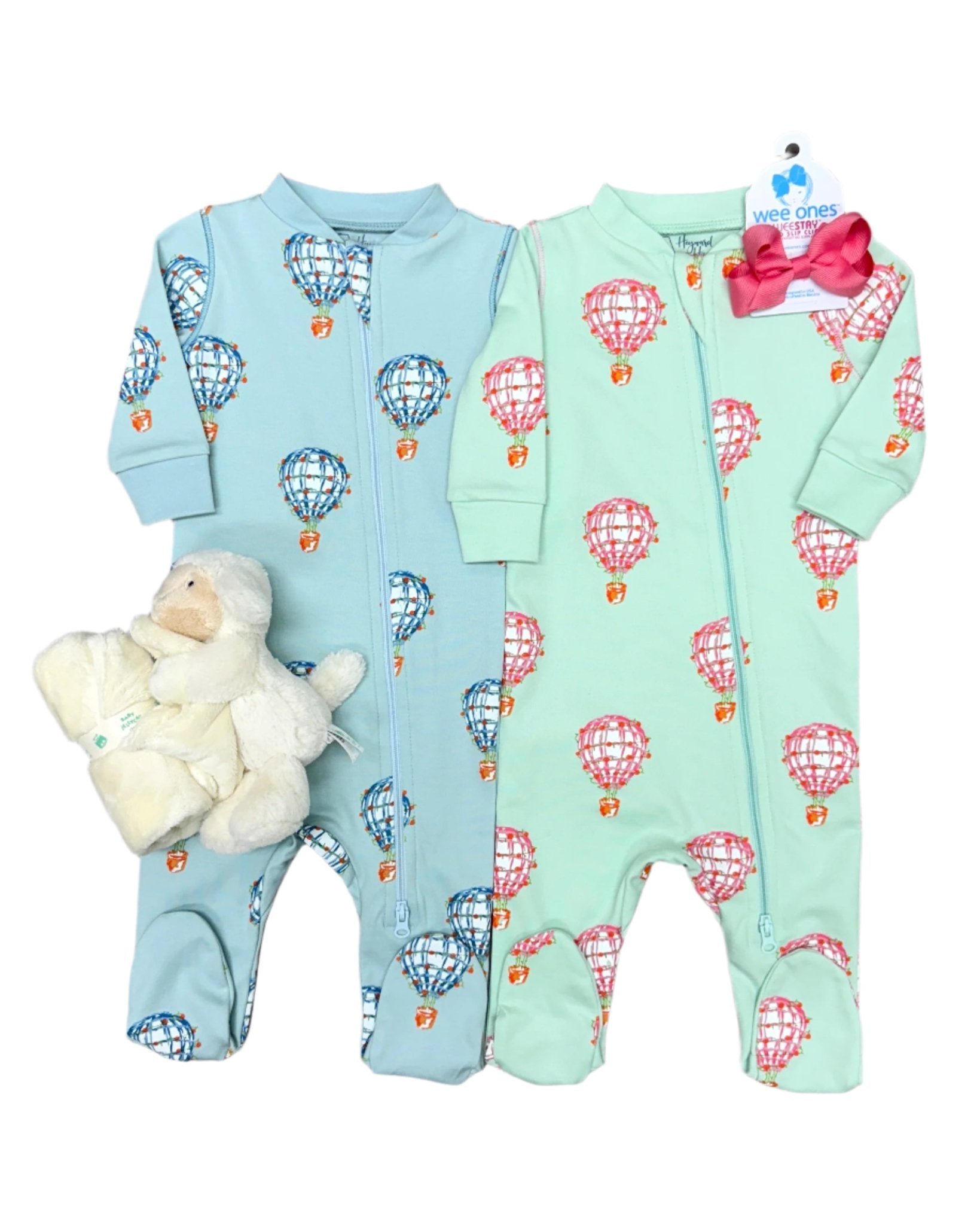 Zipper Footie - Pink Hot Air Balloon Baby Sleepwear Heyward House