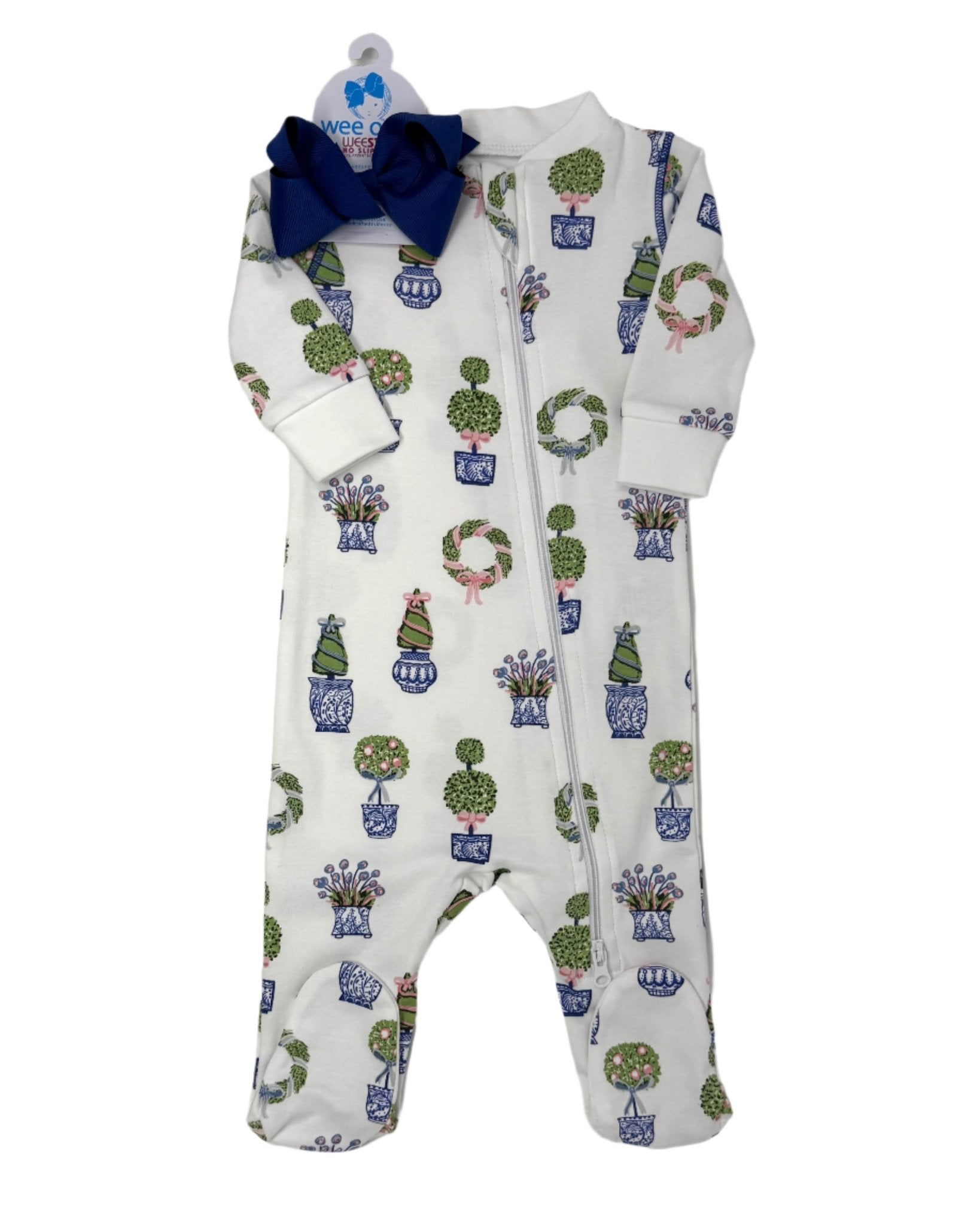 Zipper Footie - Spring Topiaries Baby Sleepwear Heyward House