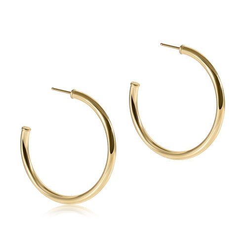 1.5" Round Gold Post Hoop - 3mm Earrings enewton