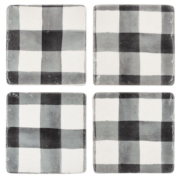 Black & White Gingham Coaster - Single Kitchen + Entertaining Midwest-CBK