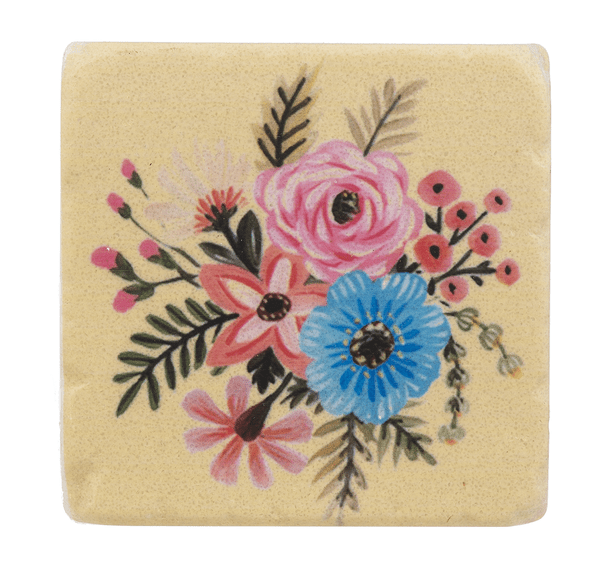 Boho Flower Coaster - Single Kitchen + Entertaining Midwest-CBK Yellow
