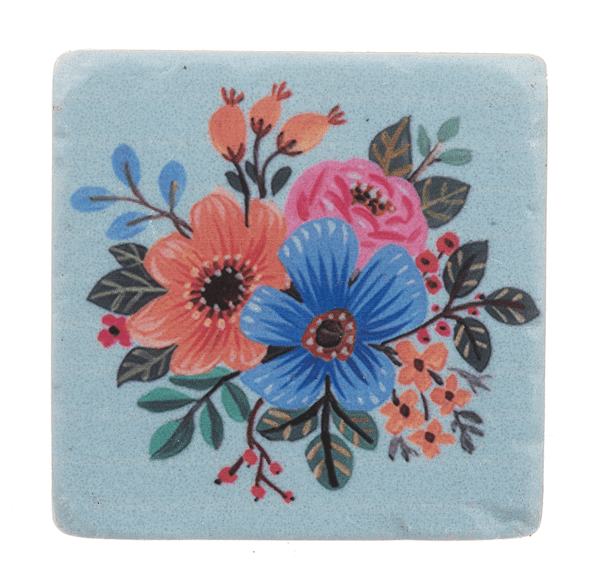 Boho Flower Coaster - Single Kitchen + Entertaining Midwest-CBK Blue