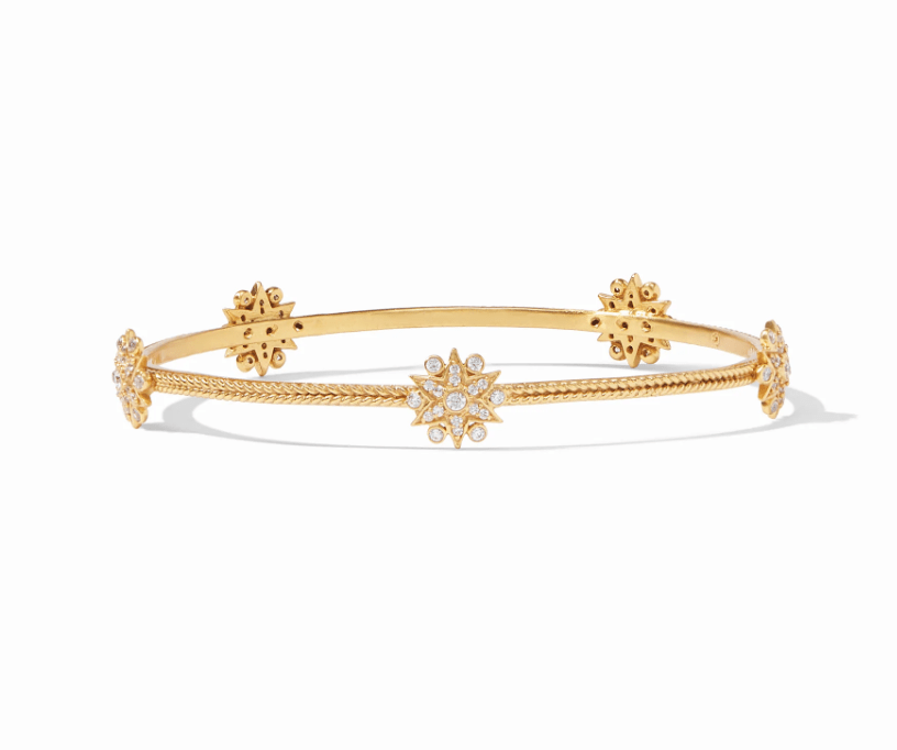 Celeste Bangle Gold Cubic Zirconia Large Bracelets Julie Vos