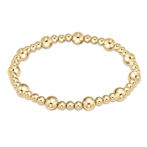 Classic Sincerity Pattern 6mm Bead Bracelet - Gold Bracelets enewton