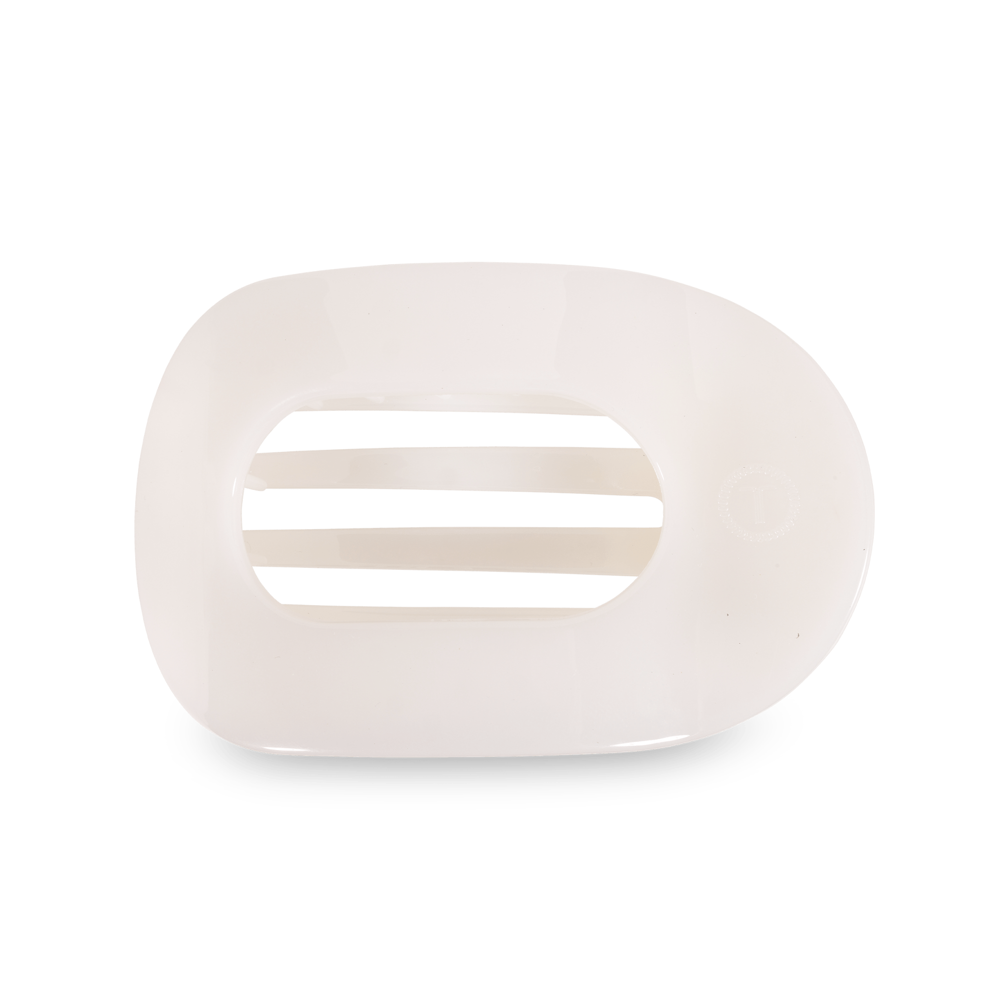 Coconut White Large Flat Round Clip Hair Accessories TELETIES