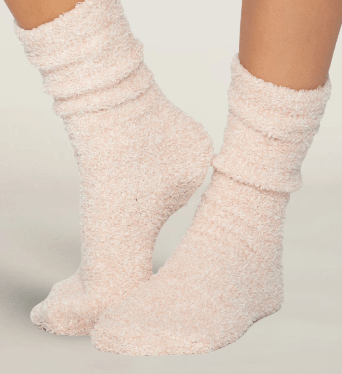 CozyChic Heathered Women's Socks - Dusty Rose/White Misc Accessories Barefoot Dreams