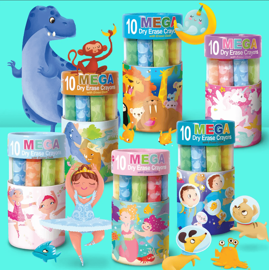 Dry Erase Mega Crayon Pack Toys The Piggy Story