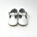 Elodie Scalloped T-Bar Crib Mary Jane - White Girls Shoes L'Amour