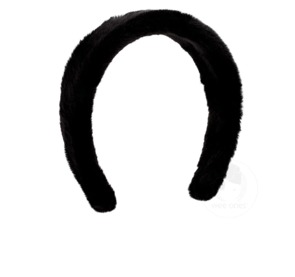Faux Fur Headband - Black Kids Hair Accessories Wee Ones