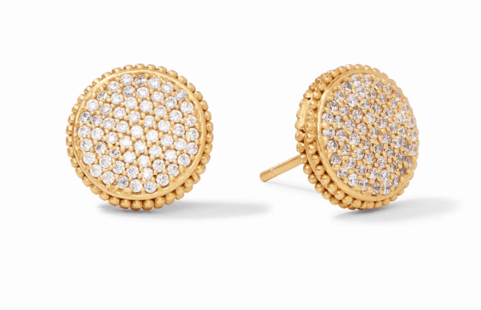 Fleur De Lis Pave Stud - Cubic Zirconia Earrings Julie Vos