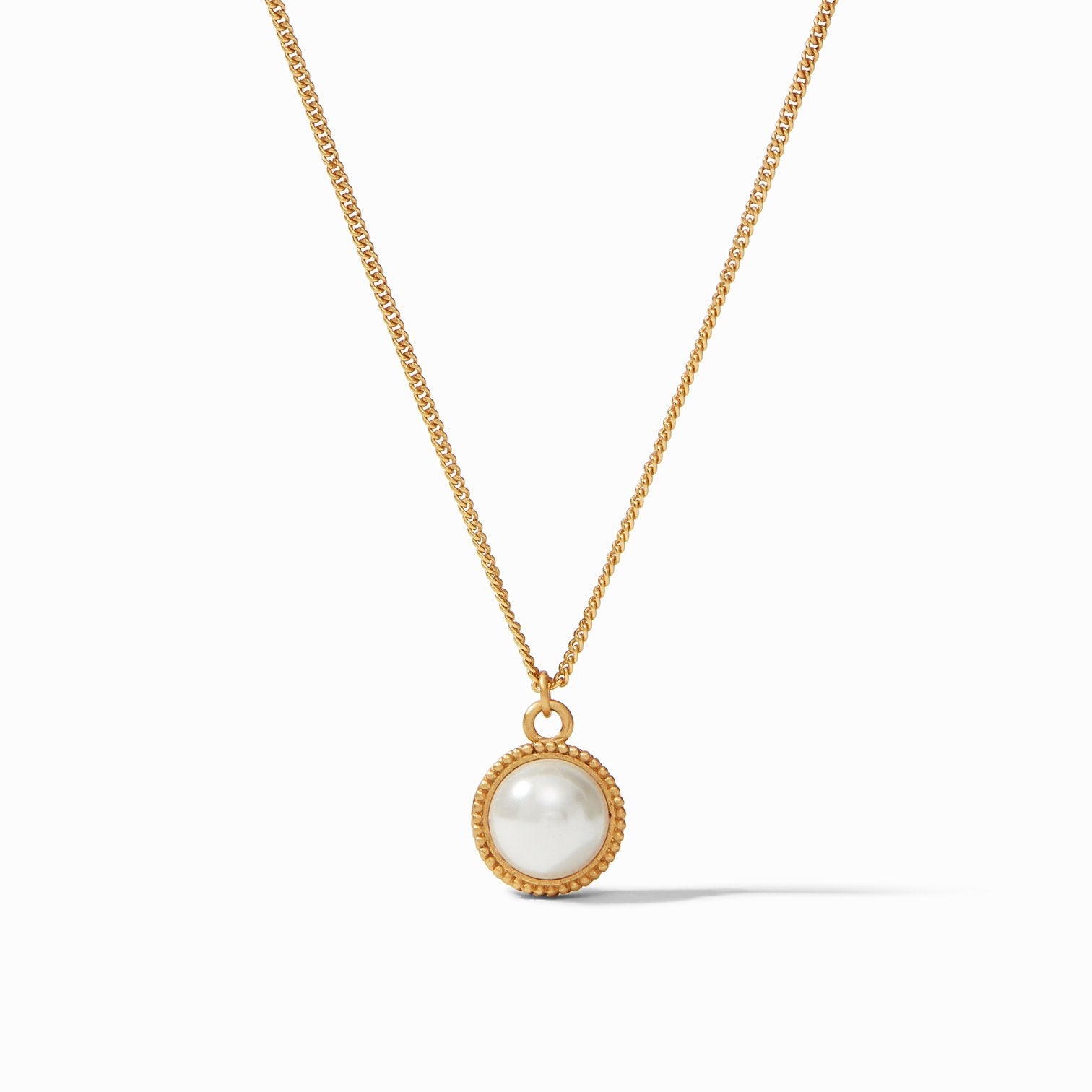 Fleur De Lis Solitaire Necklace Gold Pearl Necklaces Julie Vos