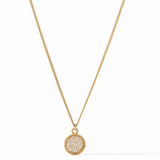 Fleur De Lis Solitaire Necklace - Pave Cubic Zirconia Necklaces Julie Vos