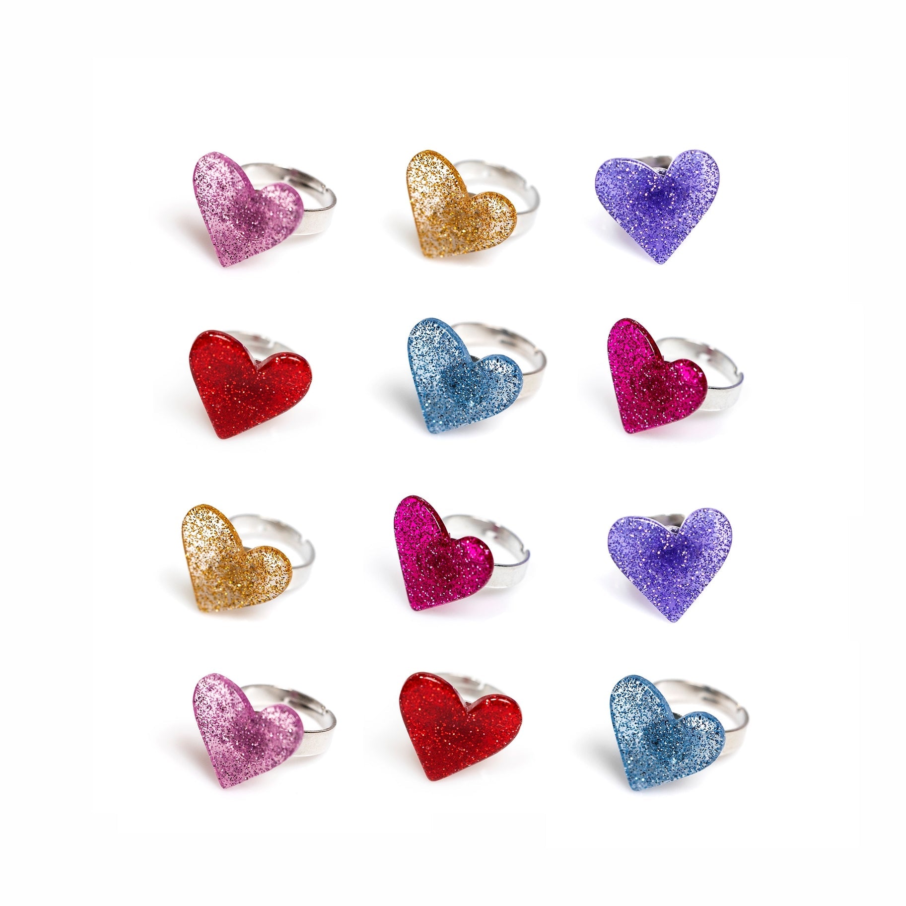 Glitter Hearts Ring Kids Jewelry Lilies & Roses
