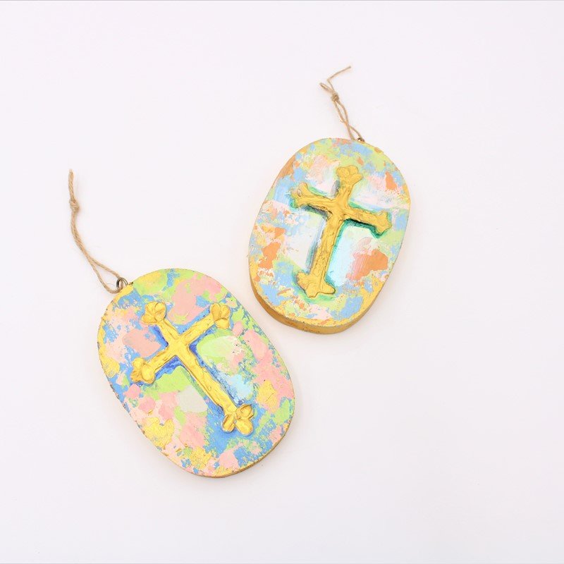 Hand Painted Cross Ornament Home Decor TradeCie